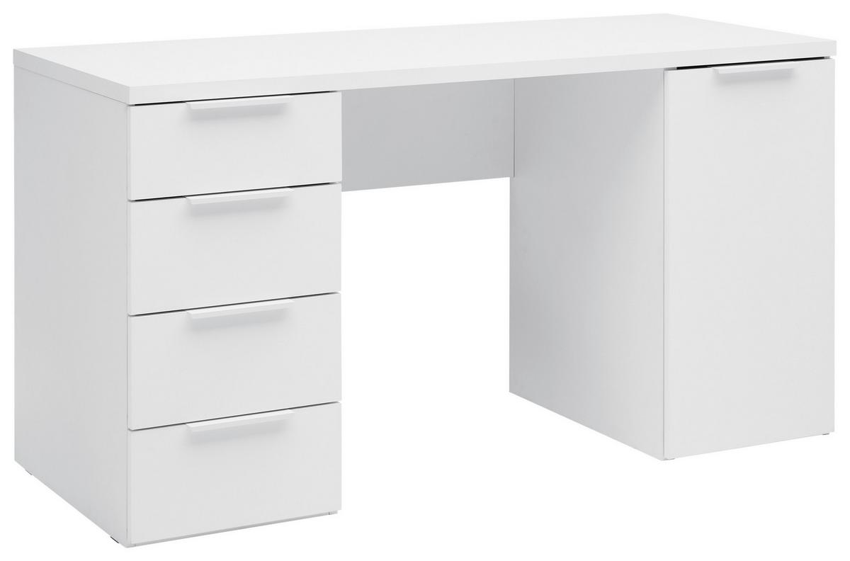 Schreibtisch Carlos Weiss CARLOS WEISS - Weiß, MODERN, Holzwerkstoff (146/75/60cm) - Mömax