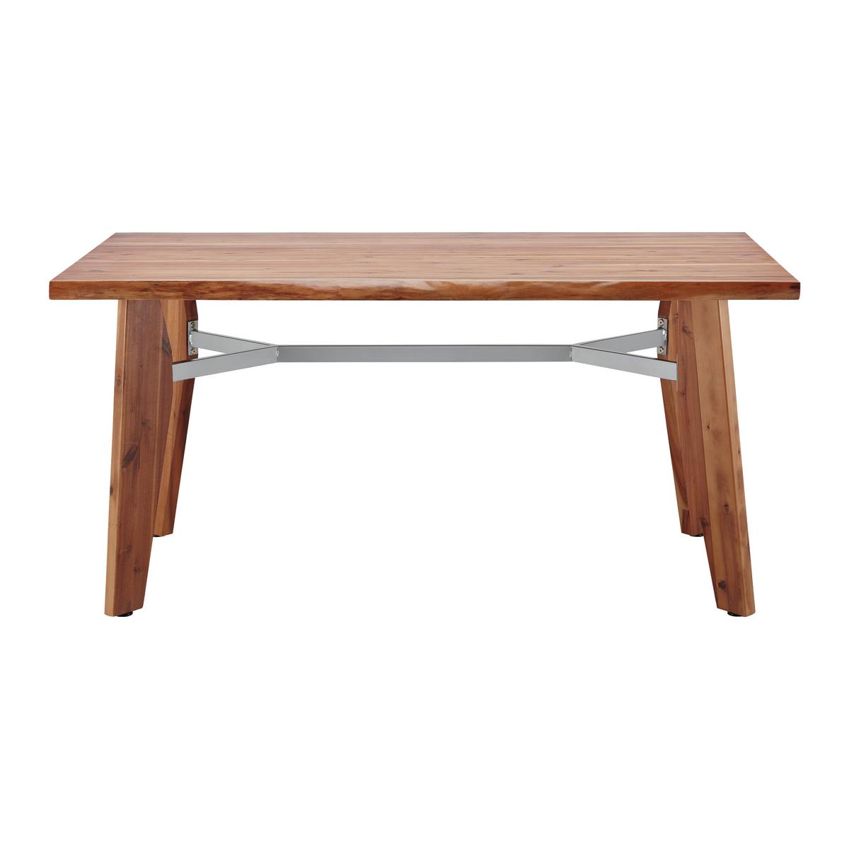 Esstisch Jasper in Holz Akazie massiv hell ca. 160x90 cm - Grau/Akaziefarben, MODERN, Holz/Metall (160/90/75cm) - Bessagi Home