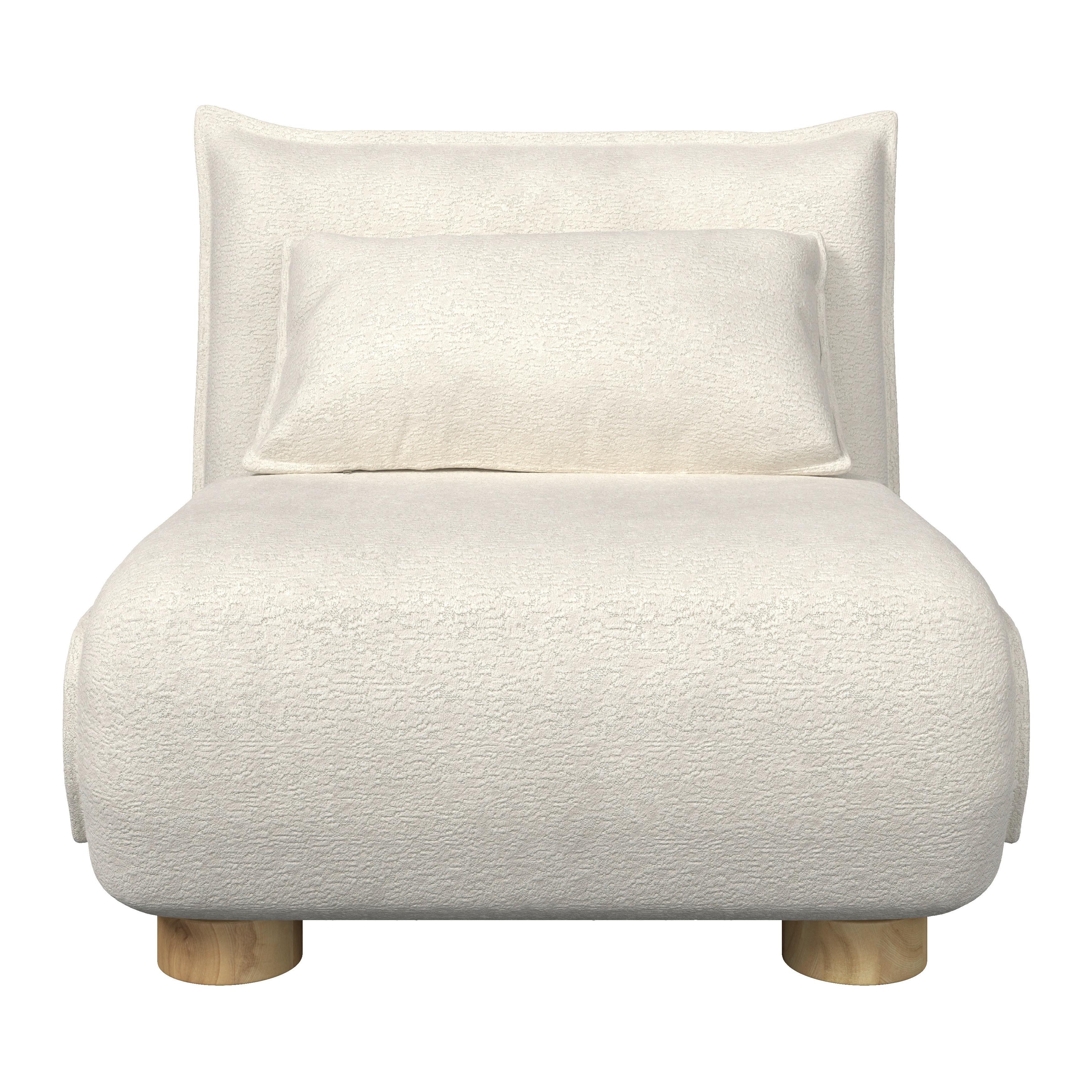 BÄDDFÅTÖLJ BELLA - cremefärgad/naturfärgad, Modern, metall/trä (85/76/84cm) - Bessagi Home
