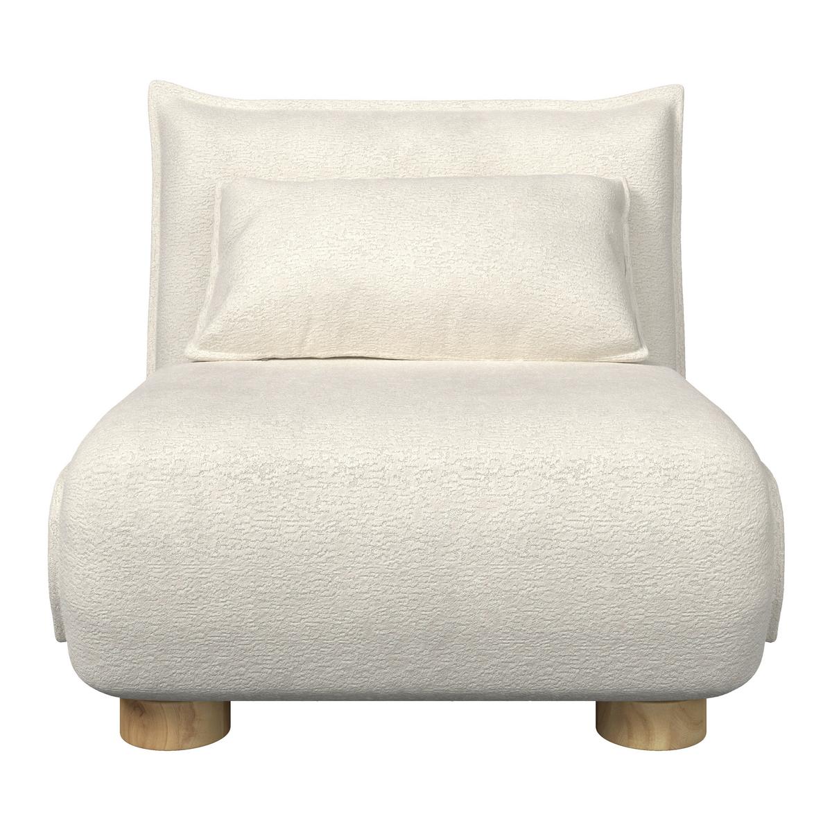 Schlafsessel Bella Weiß Bouclé - Weiß/Naturfarben, MODERN, Holz/Textil (85/76/84cm) - Bessagi Home