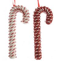 Ornamente brad de Crăciun Natal - alb/roșu, Basics, plastic (3,00/8,00/20,50cm)