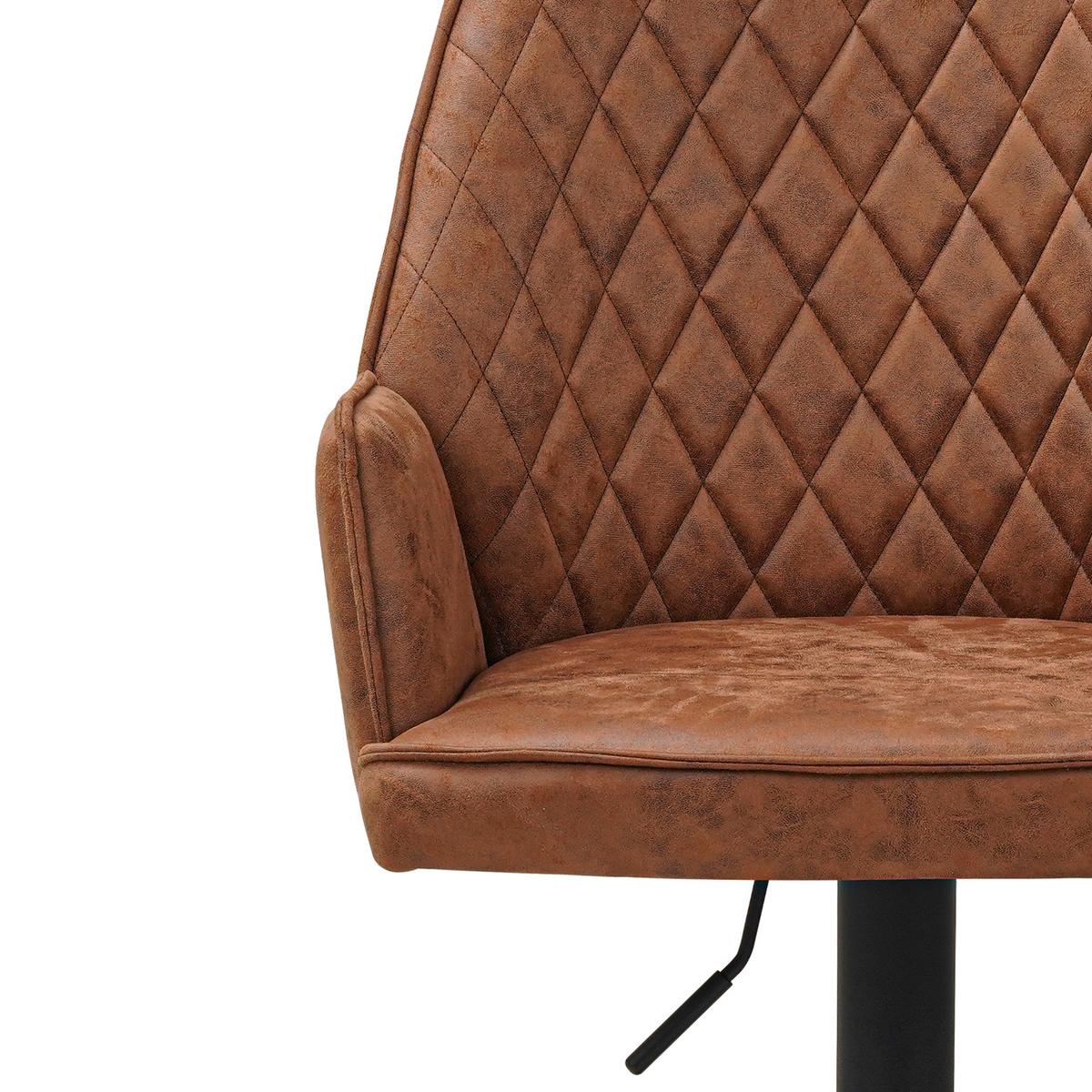 Barhocker Donny ca. 42x114 cm Cognac - Cognac/Schwarz, KONVENTIONELL, Textil/Metall (42/114/52cm) - MID.YOU