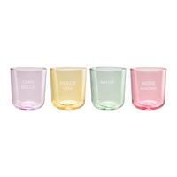Trinkglas Candy Colors diverse Farben - Hellrosa/Salbeigrün, MODERN, Glas (8/8,8cm) - Mömax