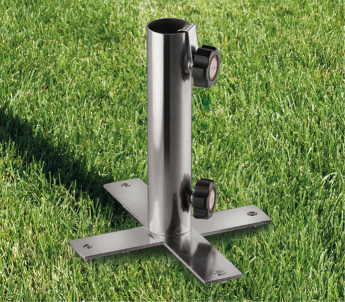 Schneider Bodenhülse Rasen- Vierzack Silberfarben - Silberfarben, Basics, Metall - Schneider