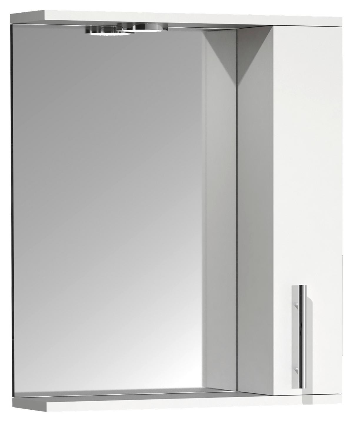 SPIEGELSCHRANK LISALO M - Weiss/Silberfarben, Modern, Glas/Holzwerkstoff (50/60/14cm) - MID.YOU