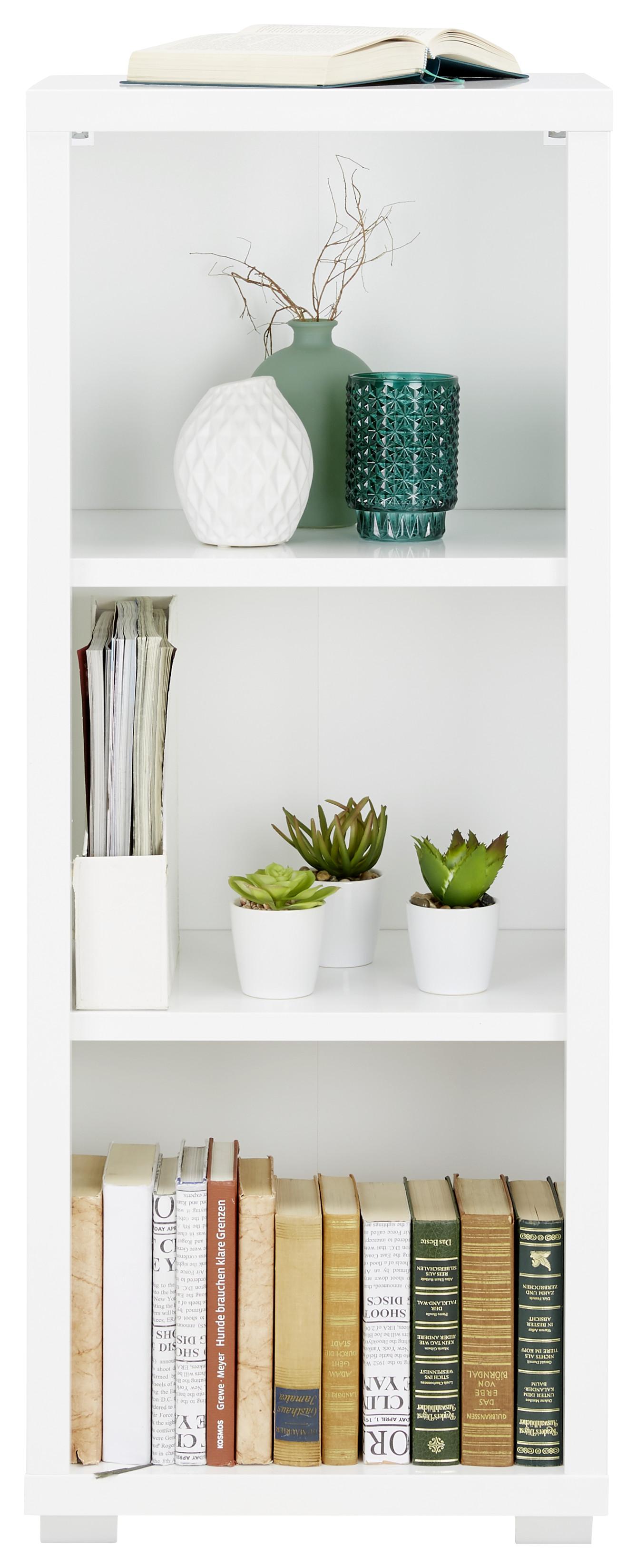 Regal in Weiss Hochglanz - Silberfarben, Modern (43/112/36cm) - Mömax