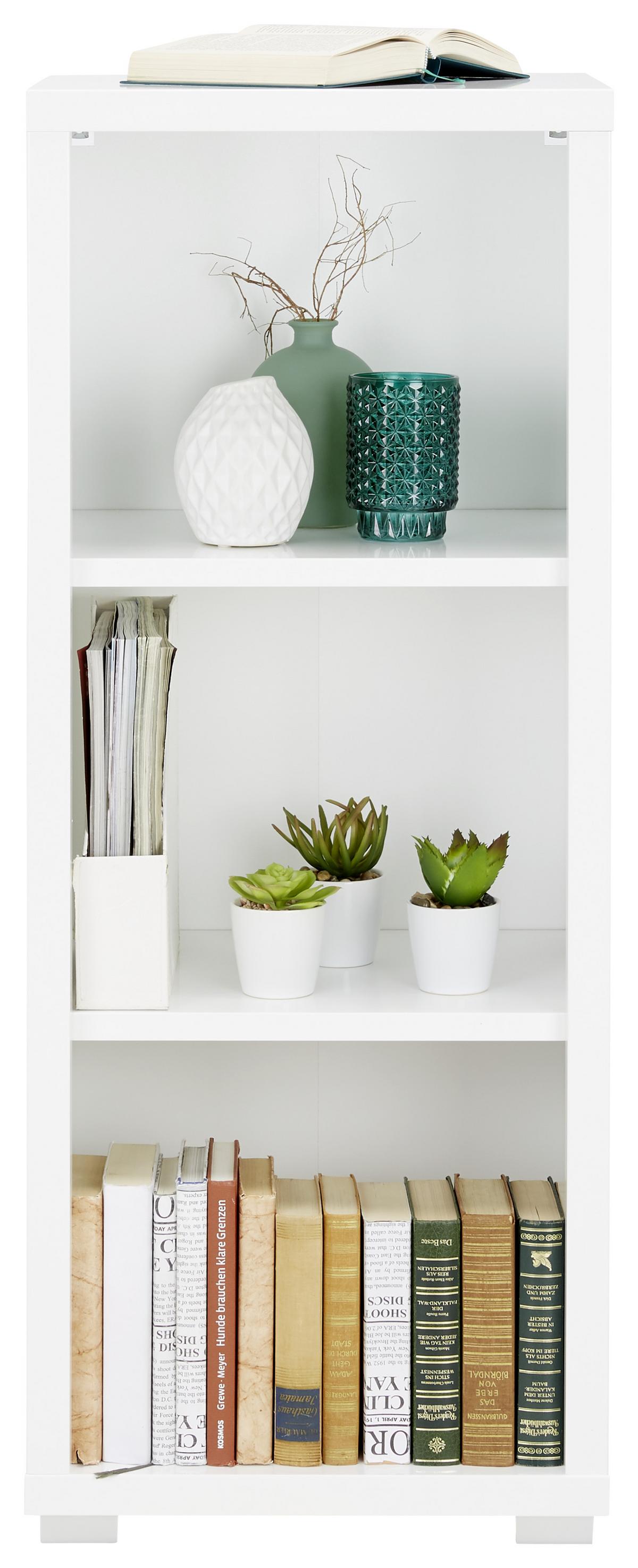 Regal in Weiss Hochglanz - Silberfarben, Modern (43/112/36cm) - Mömax