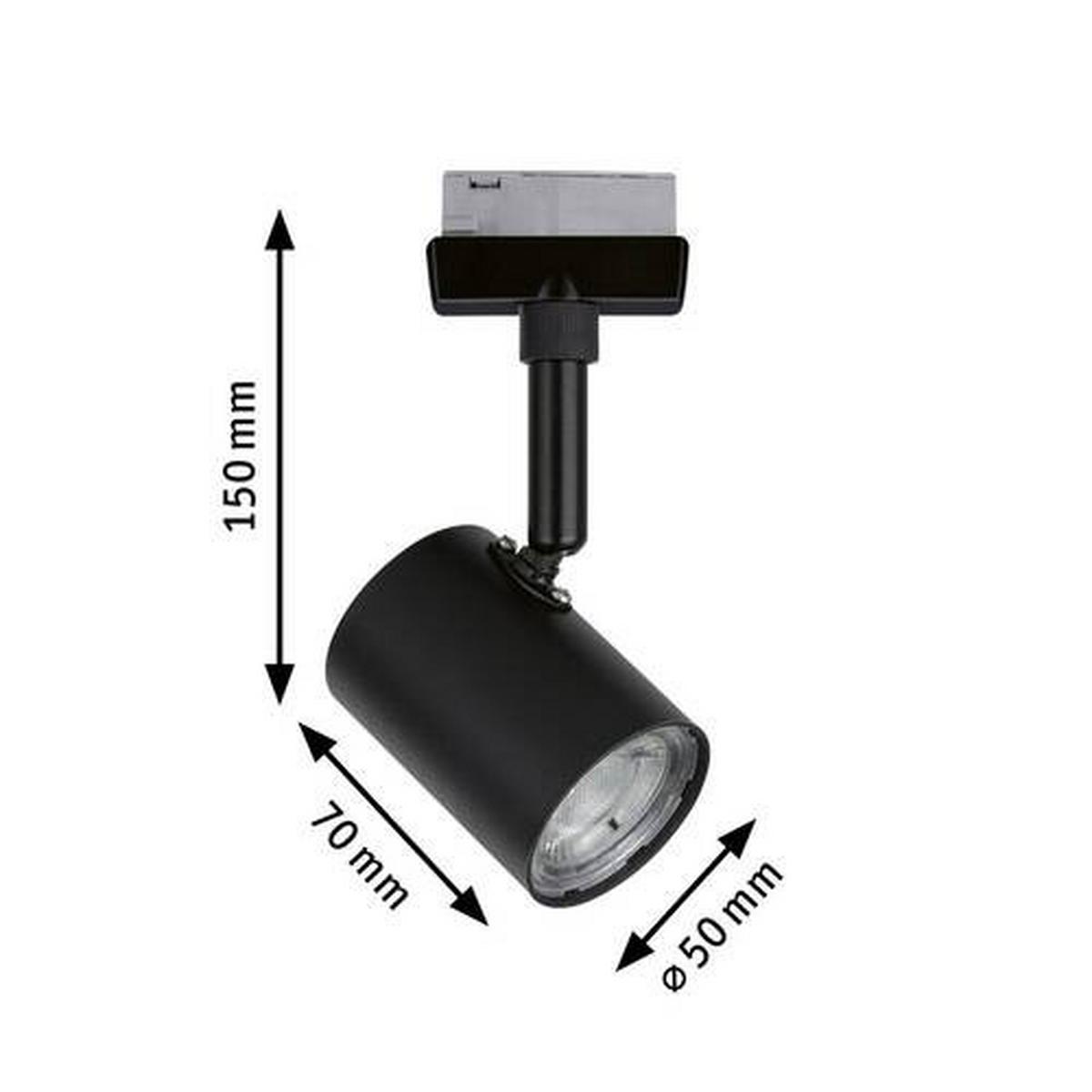 Schienensystem-Strahler Urail Limba Schwarz max. 4 Watt - Schwarz, Design, Glas/Metall (15/7/5cm) - Paulmann
