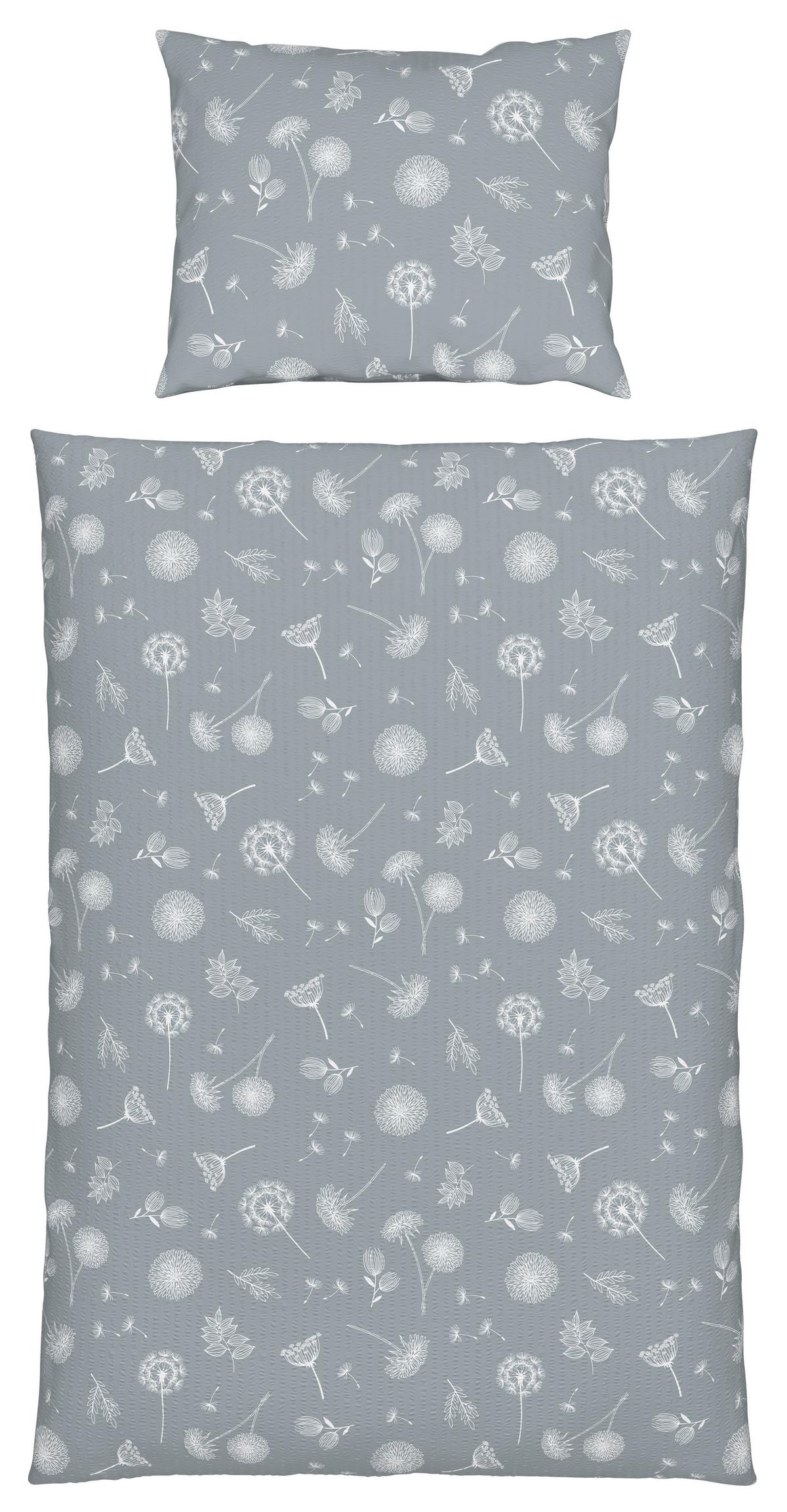 Bettwäsche Pusteblume XL Grau ca. 140x220cm - Grau, KONVENTIONELL, Textil (140/220cm) - Modern Living