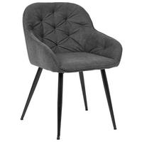 KRZESŁO Z PODŁOKIETNIKAMI ANCONA - czarny/szary, Romantik / Landhaus, metal/tkanina (55/80/61cm) - Livetastic