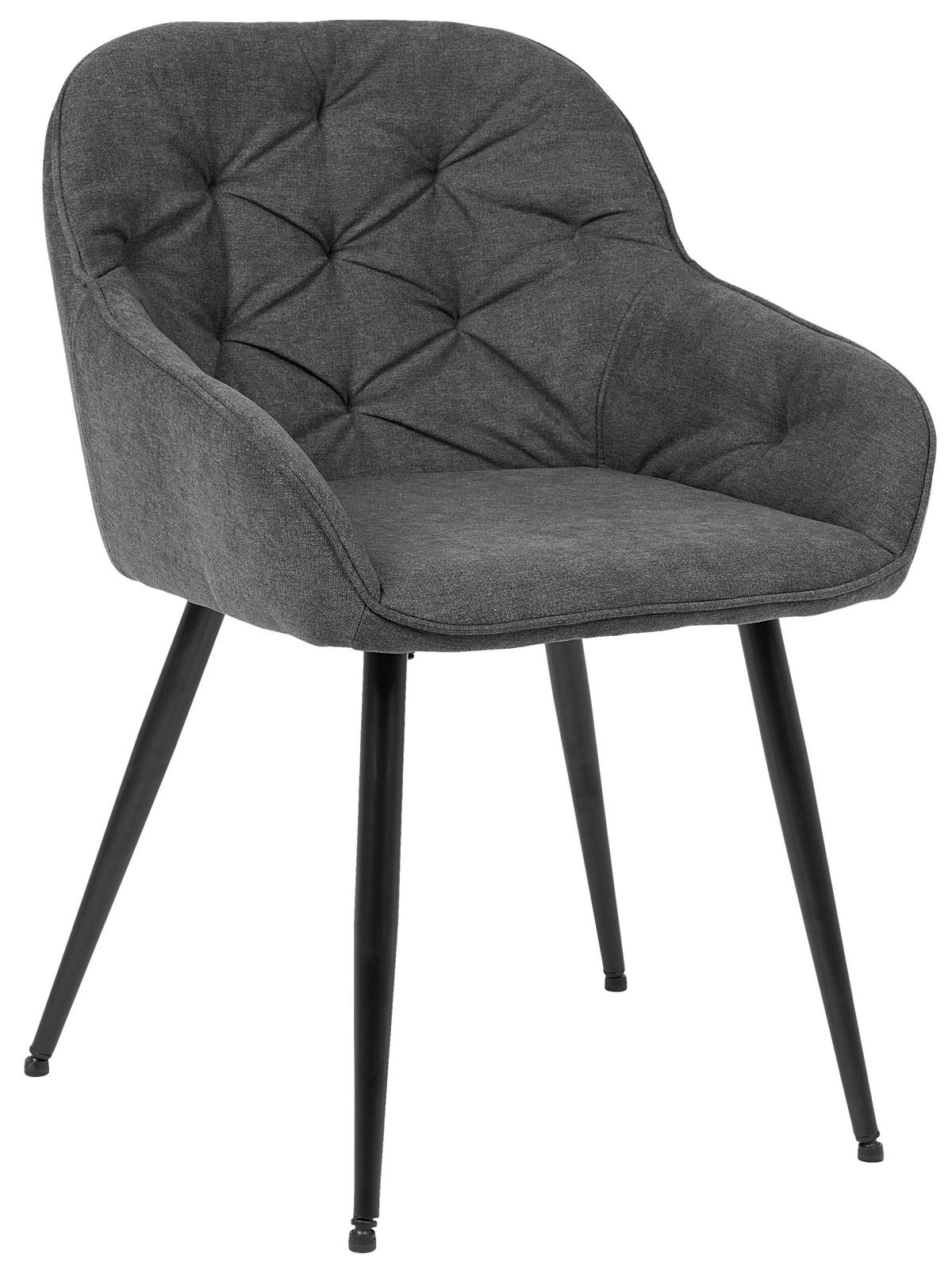 KRZESŁO Z PODŁOKIETNIKAMI ANCONA - czarny/szary, Romantik / Landhaus, metal/tkanina (55/80/61cm) - Livetastic