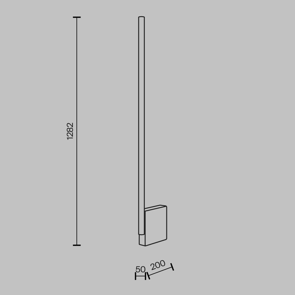 STEHLEUCHTE SOLID - Grau, Modern, Stein (20/5/128,2cm) - MAYTONI