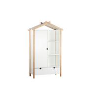 Drehtürenschrank Weiß/Naturfarben - Weiß/Naturfarben, Design, Holz/Holzwerkstoff (112/187/51cm) - Livetastic