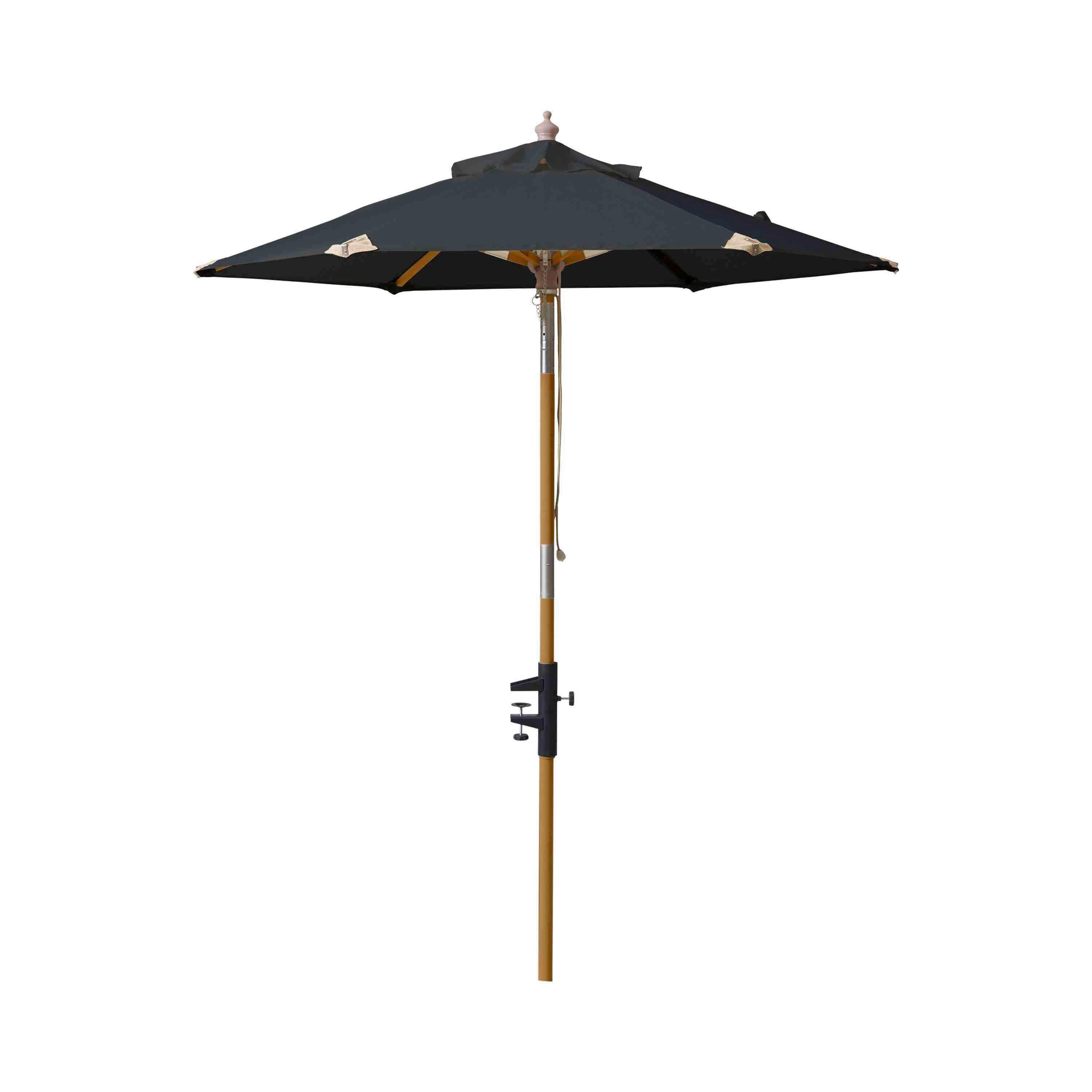 Gardenson Sonnenschirm ca.180x180cm Schwarz - Schwarz/Teakfarben, KONVENTIONELL, Holzwerkstoff (180/180cm) - Gardenson