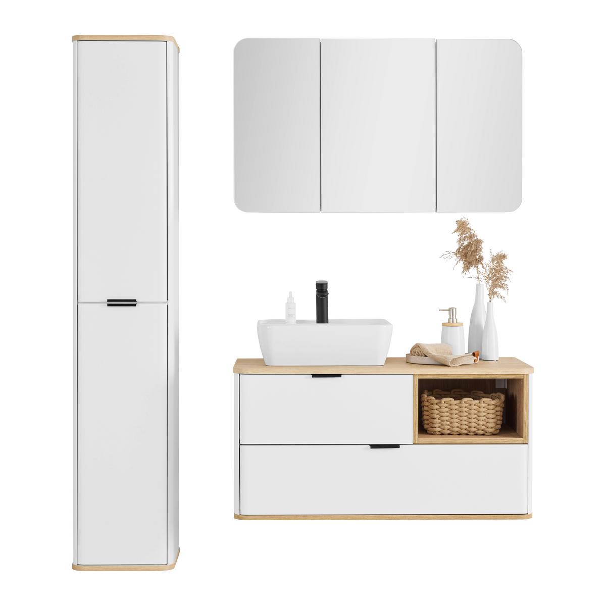 Vioski Element Elias -Exklusiv- - bijela/crna, Moderno, staklo/drvni materijal (35/180/35cm) - Mömax