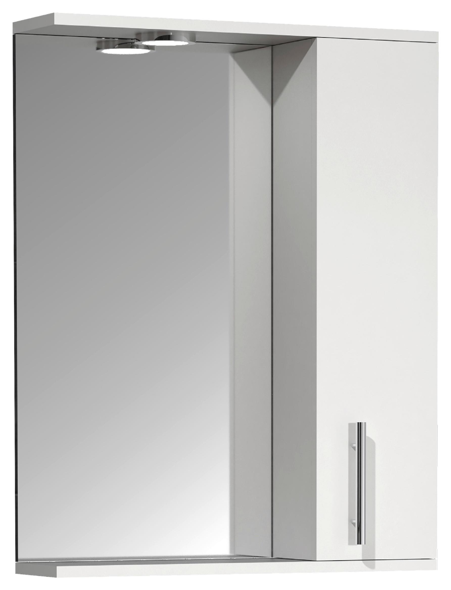 Omara Z Ogledalom Lisalo L, Bela - bela, Moderno, steklo/leseni material (55/71/14cm) - MID.YOU