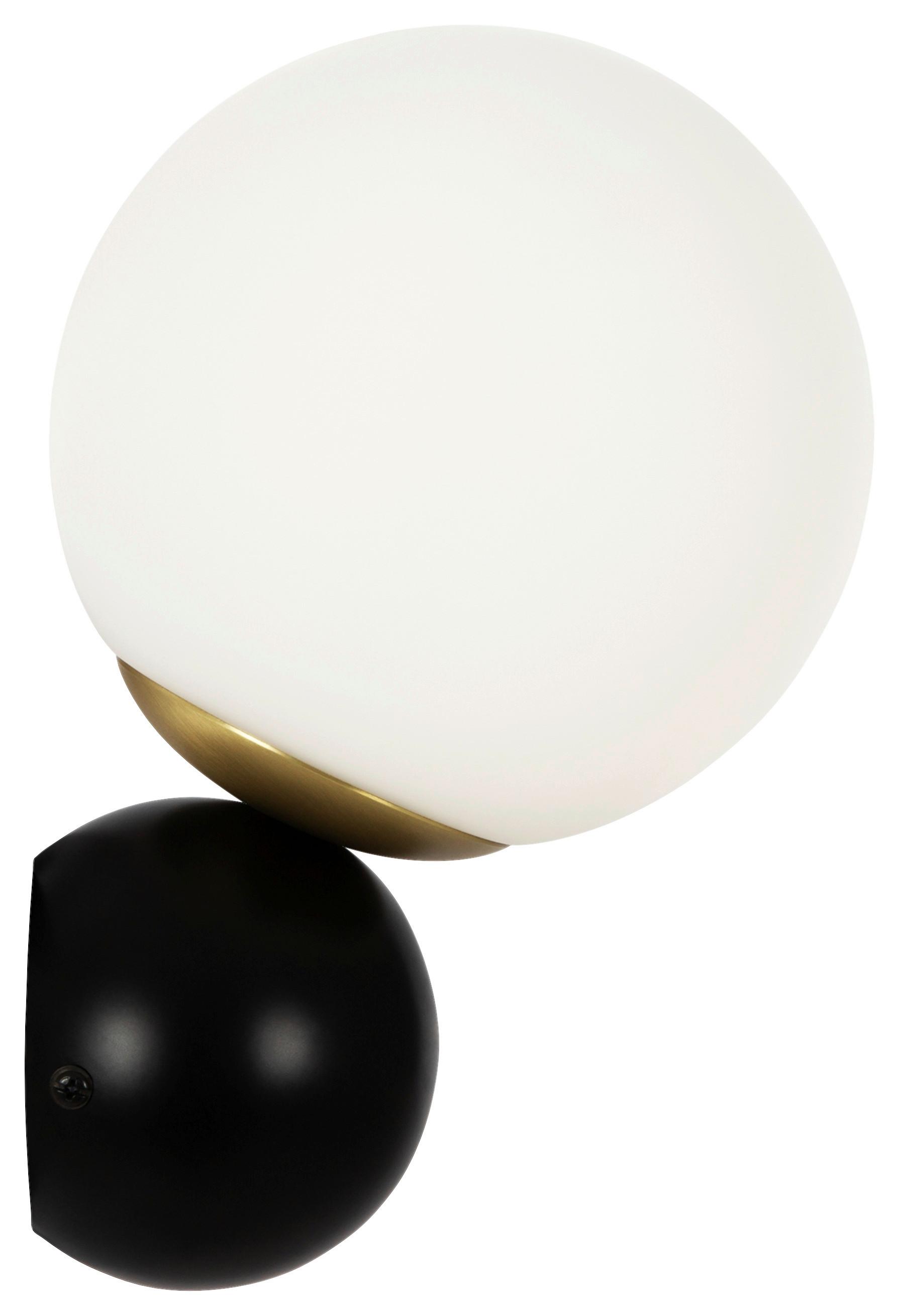 Wandleuchte Nostalgia Schwarz/Weiß/Gold max. 40 Watt - Goldfarben/Schwarz, Basics, Glas/Metall (15/30/16,2cm) - MAYTONI