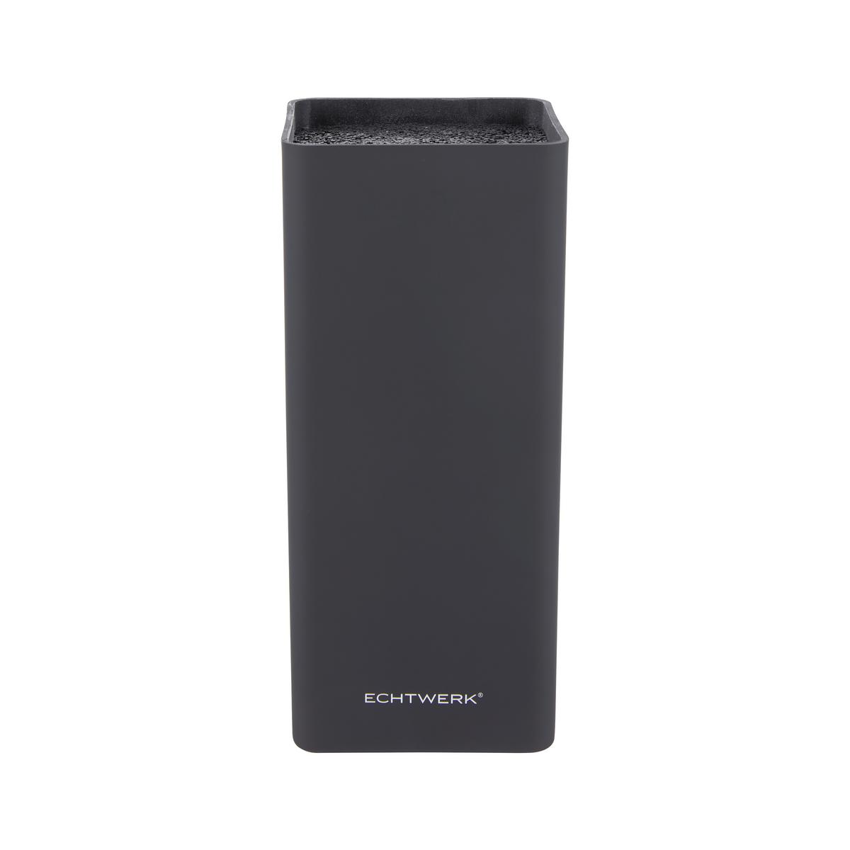 Messerblock Square aus Kunststoff in Schwarz - Schwarz, Design, Kunststoff (22,8/10,7/10,7cm) - Echtwerk