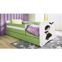 Otroška Postelja Babydreams, Bela, Zelena, 80x160cm - zelena/bela, Moderno, tekstil/leseni material (80/160cm) - MID.YOU