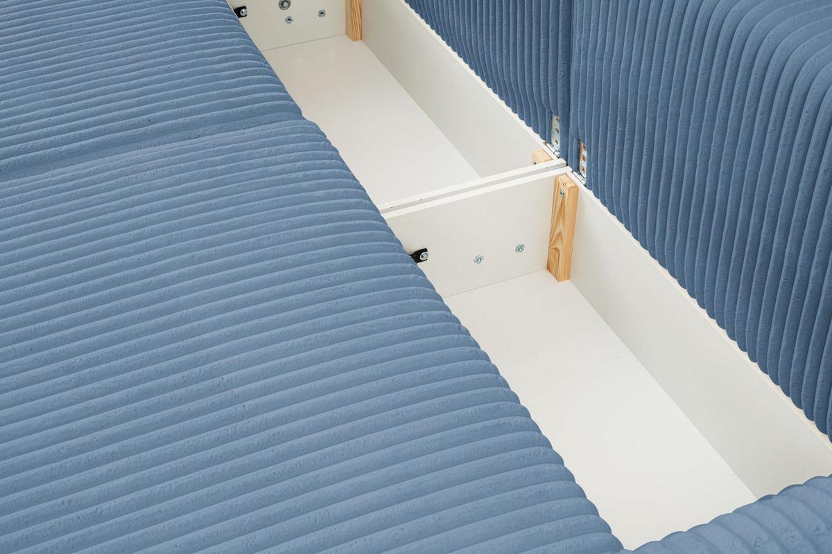 Canapea extensibila MEVI - albastru, Modern (240/72-90/120cm) - Premium Living