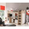 Visoka Postelja Unit, Barva Hrasta, Bela, 90x200 - barve hrasta/bela, Moderno, leseni material (90/200cm) - MID.YOU