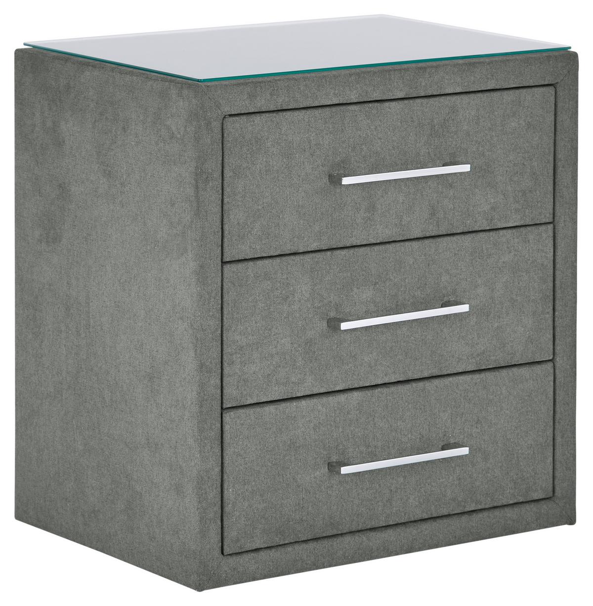 Noćni Ormarić Kleopatra - tamno siva/boje kroma, Konvencionalno, drvni materijal/metal (56/60/41cm) - Modern Living