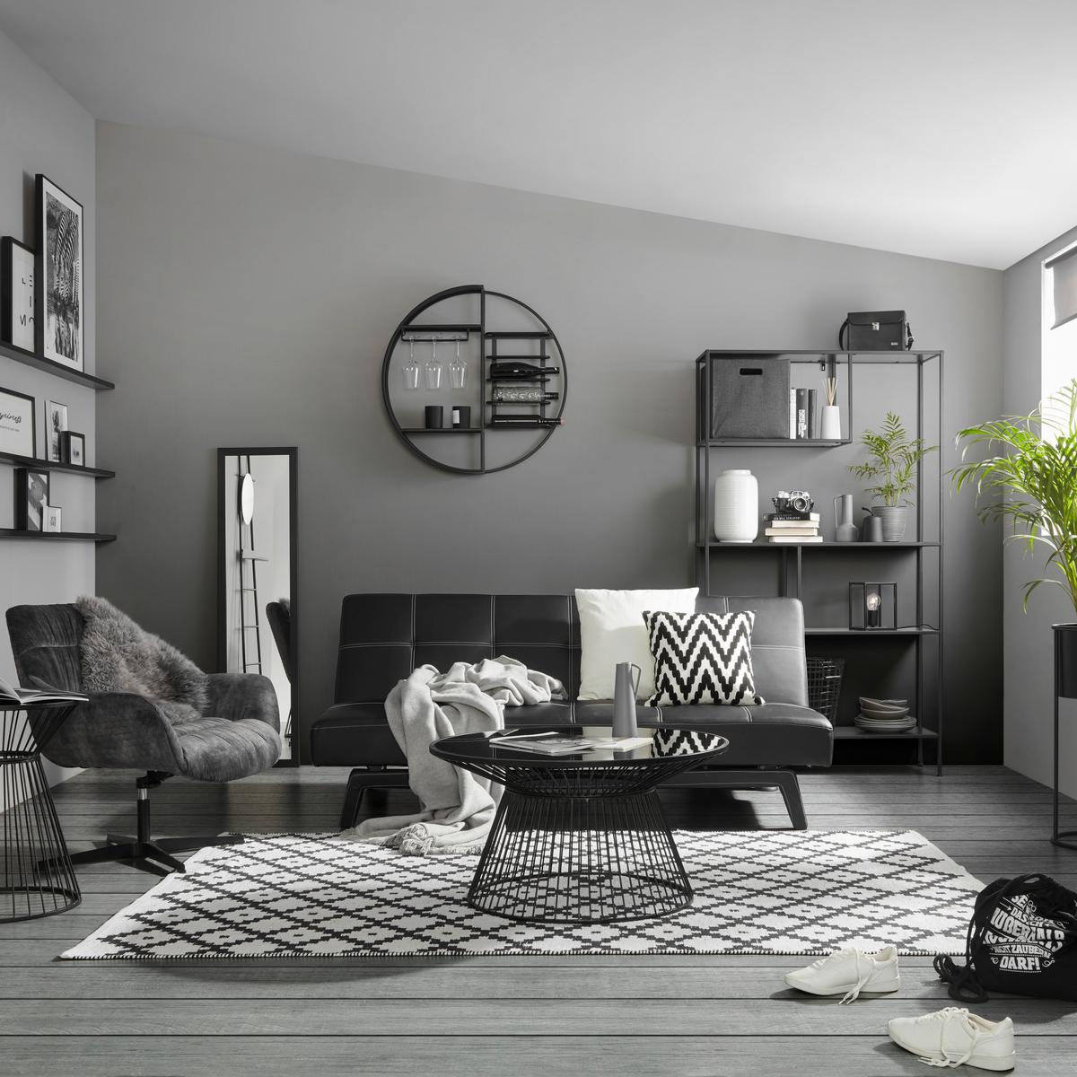 Kissenhülle Mary Stick Schwarz 45x45cm - Schwarz, Modern, Textil (45/45cm) - Modern Living