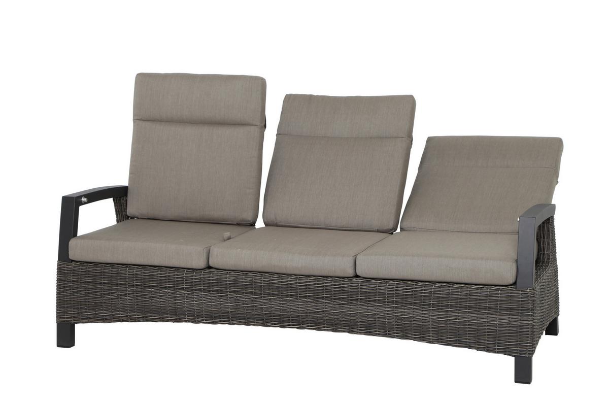 Loungegarnitur Corido Grau - Grau, Basics, Keramik/Kunststoff (72/206/103cm) - Siena Garden