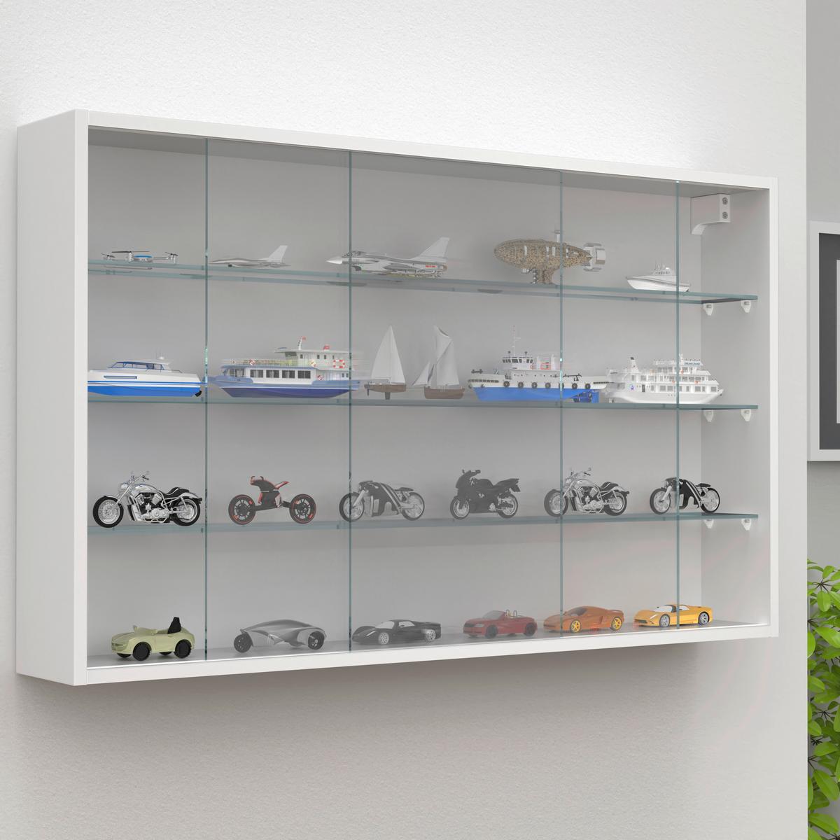 HÄNGEVITRINE DRIVALO XL - Weiss/Transparent, Design, Glas/Holzwerkstoff (100/60/15cm) - MID.YOU