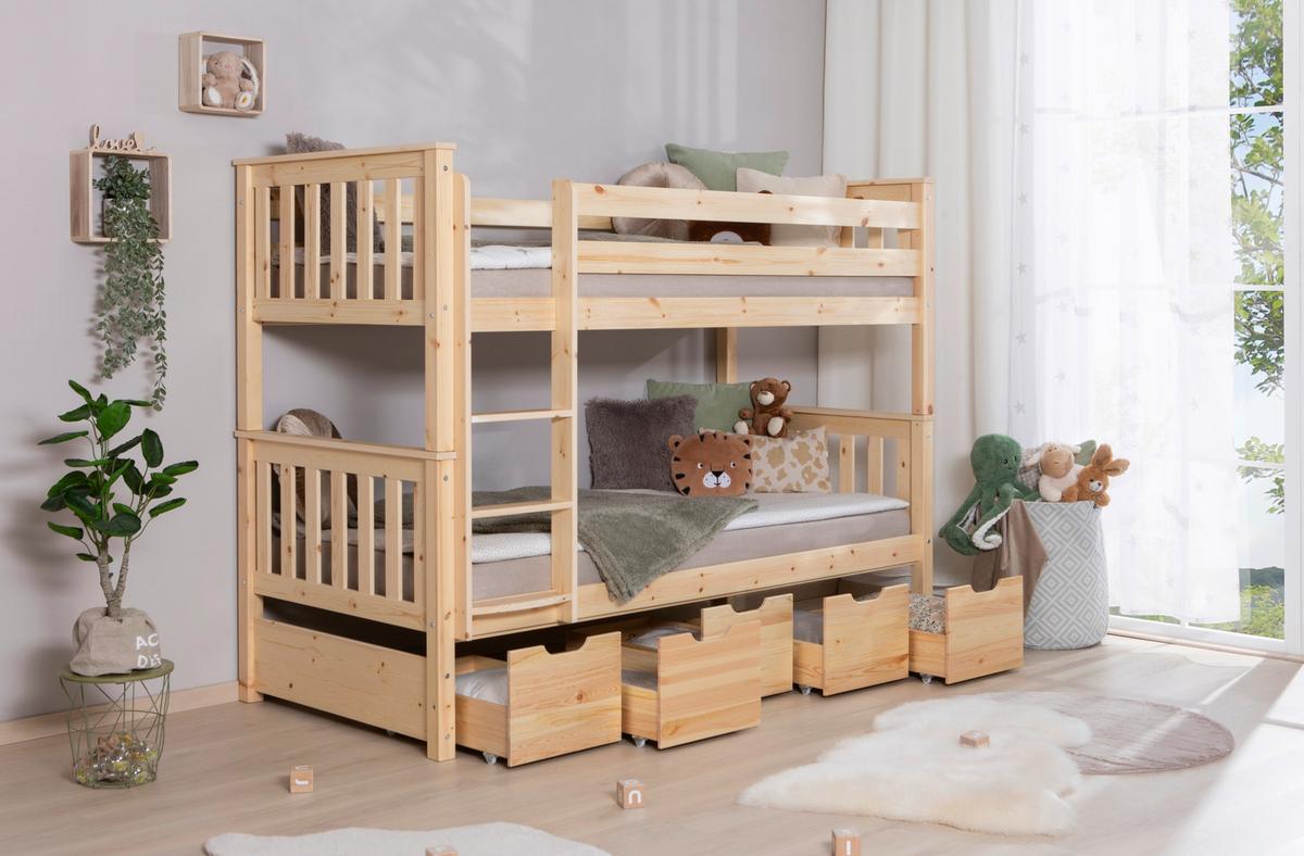 Etagenbett Sammy Naturfarben ca. 90x200cm - Naturfarben, MODERN, Holz (90/200cm) - MID.YOU