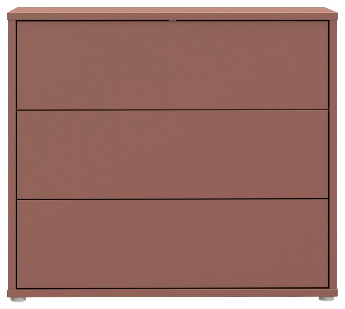 Komoda Alice, Terakota - srebrne barve/terakota, Trend, umetna masa/leseni material (95/83/42cm) - Carryhome