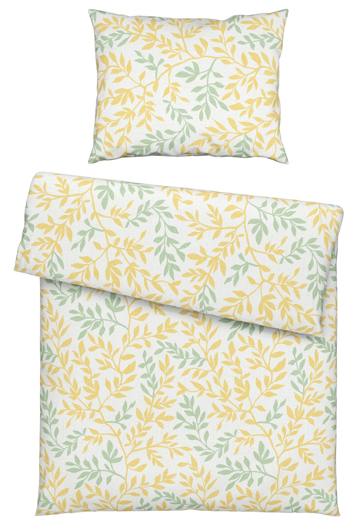 Ágyneműhuzat-garnitúra Siglinde - sárga/zöld, Konventionell, textil (140/200cm) - Modern Living