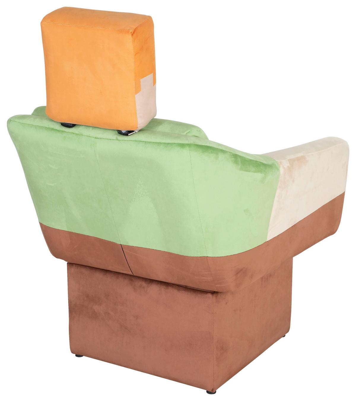 Loungesessel Mincraft Alex ca. 69x96x75 cm Grün/Braun - Multicolor/Grün, MODERN, Holzwerkstoff/Textil (69kg) - Minecraft