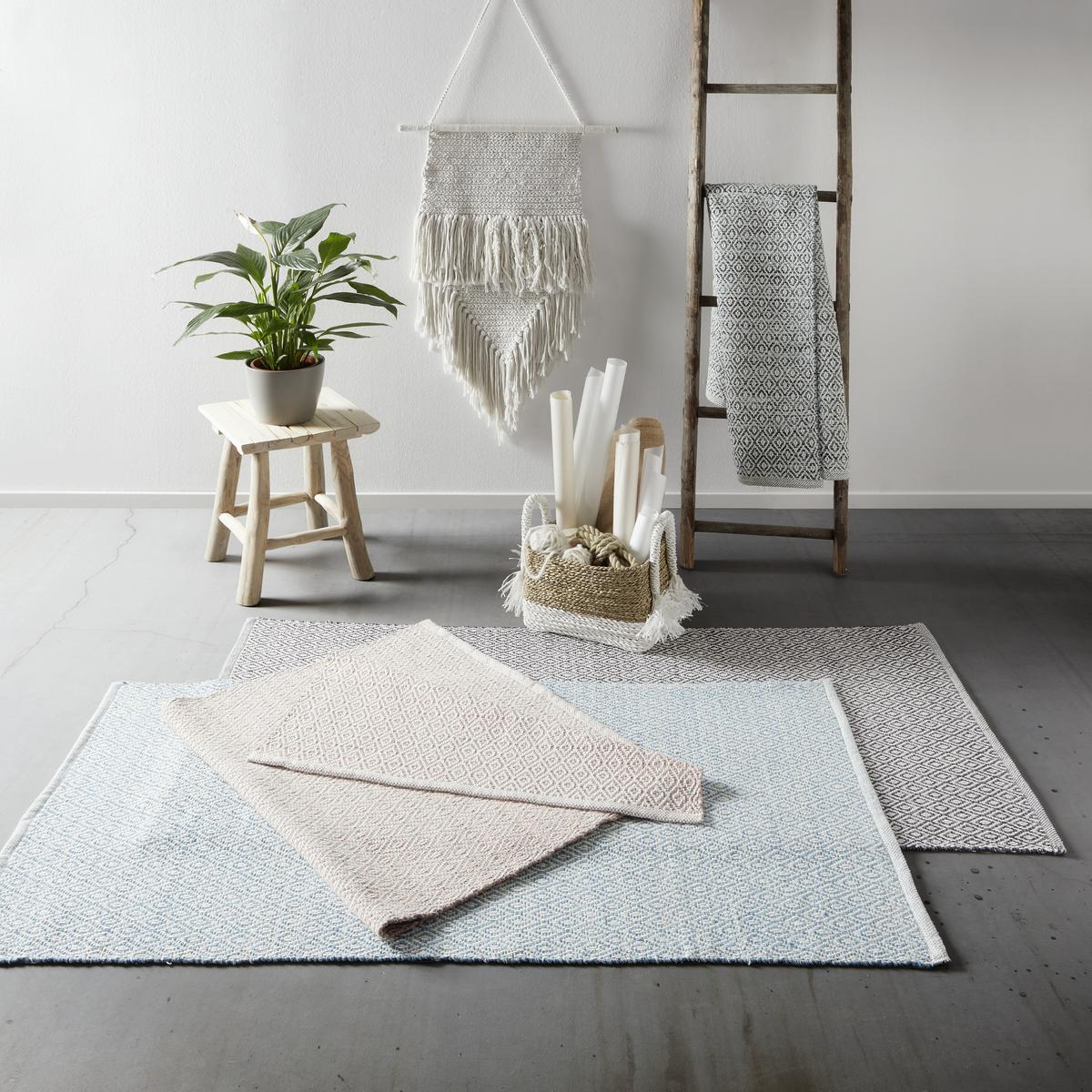 Handwebteppich Carola 1 in Grau ca.60x120cm - Grau, Basics, Textil (60/120cm) - Modern Living
