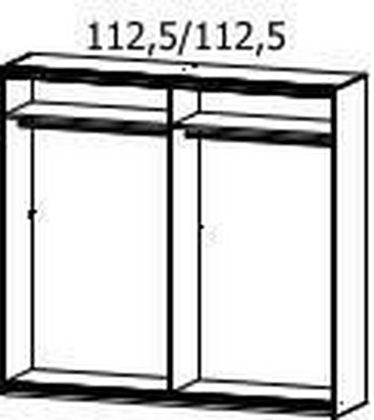 Ormar S Kliznim Vratima Mosbach - siva/boje hrasta, Design, staklo/drvni materijal (226/210/62cm) - MID.YOU