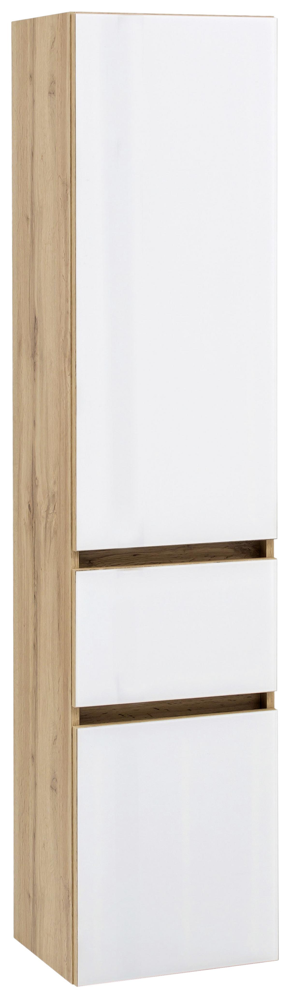 BADEZIMMER HELSINKI - Eichefarben/Weiß, KONVENTIONELL, Glas/Holzwerkstoff (120cm) - Held