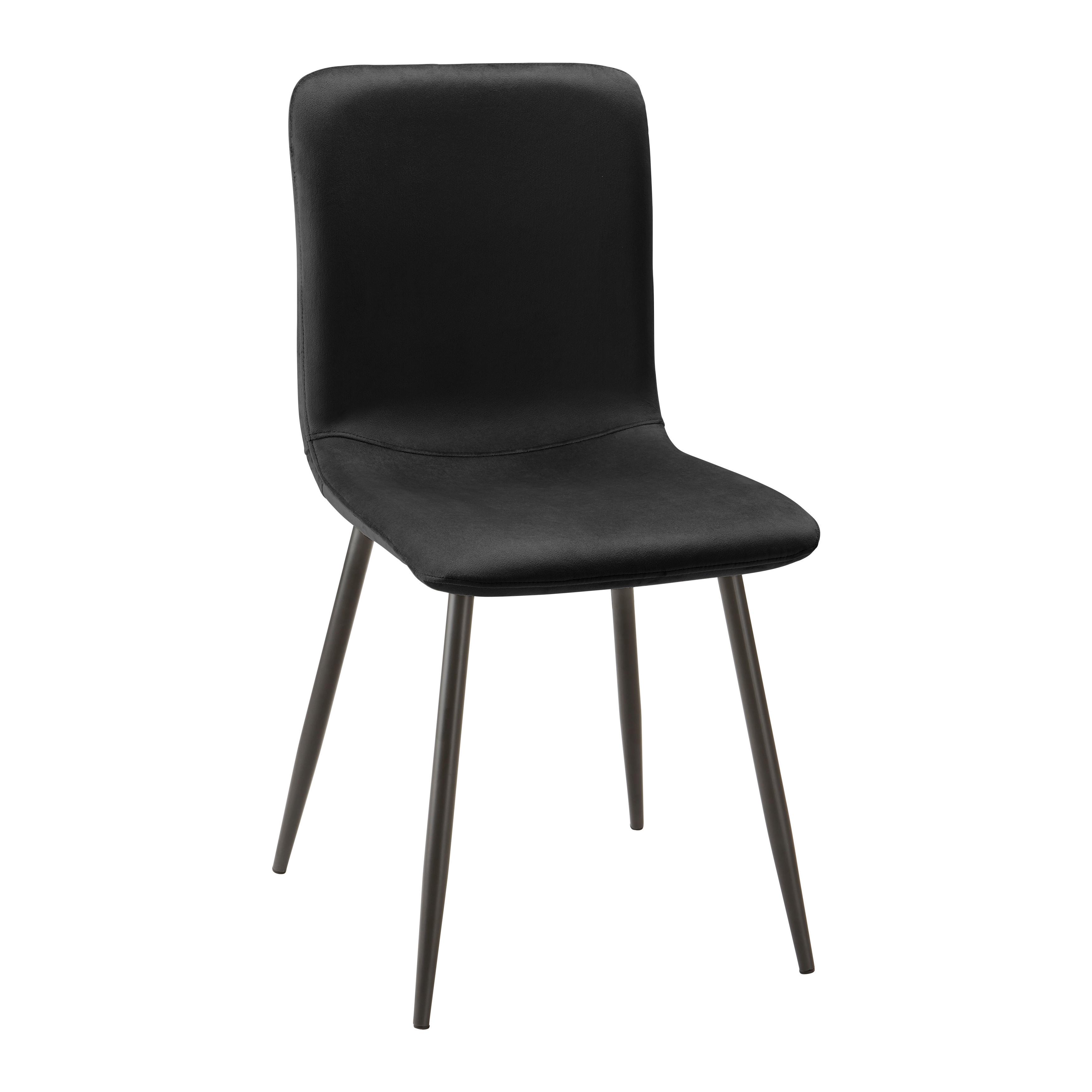 Stuhl Elif Schwarz Samt Gepolstert - Dunkelgrau/Schwarz, MODERN, Holz/Textil (43/86/55cm) - Bessagi Home