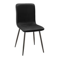 Stuhl Elif Schwarz Samt Gepolstert - Dunkelgrau/Schwarz, MODERN, Holz/Textil (43/86/55cm) - Bessagi Home