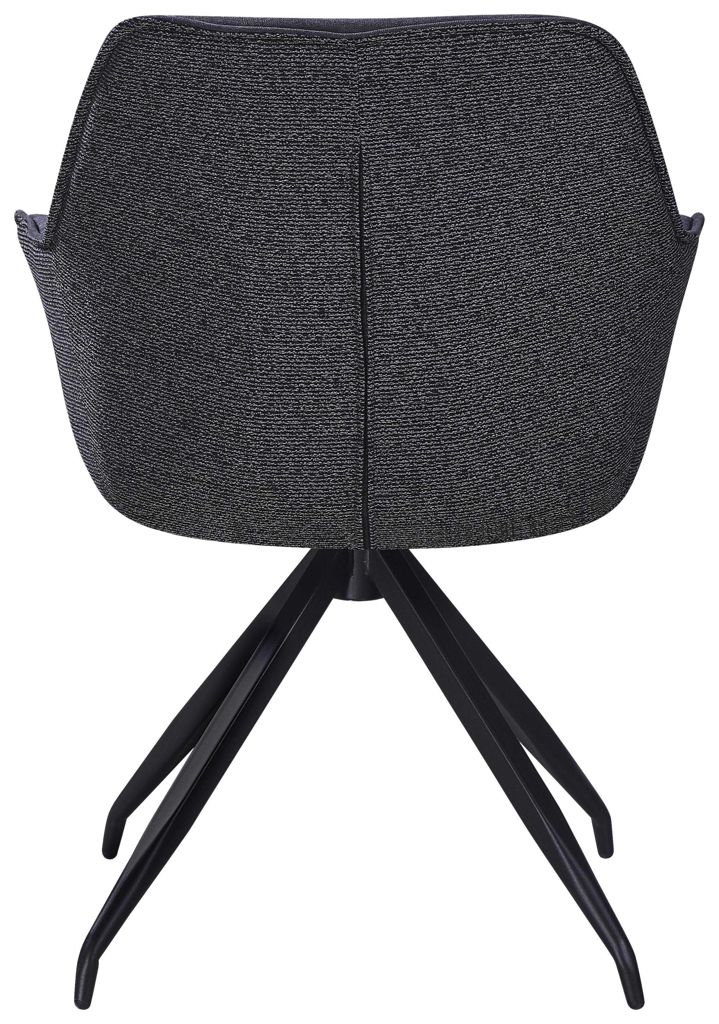 STOL MED ARMSTÖD NOVA - grå/svart, Modern, metall/textil (64/85/62cm) - Mömax