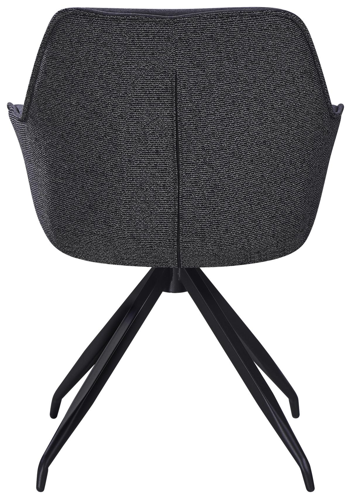 Armlehnstuhl Nova Grau - Schwarz/Grau, MODERN, Textil/Metall (64/85/62cm) - Premium Living