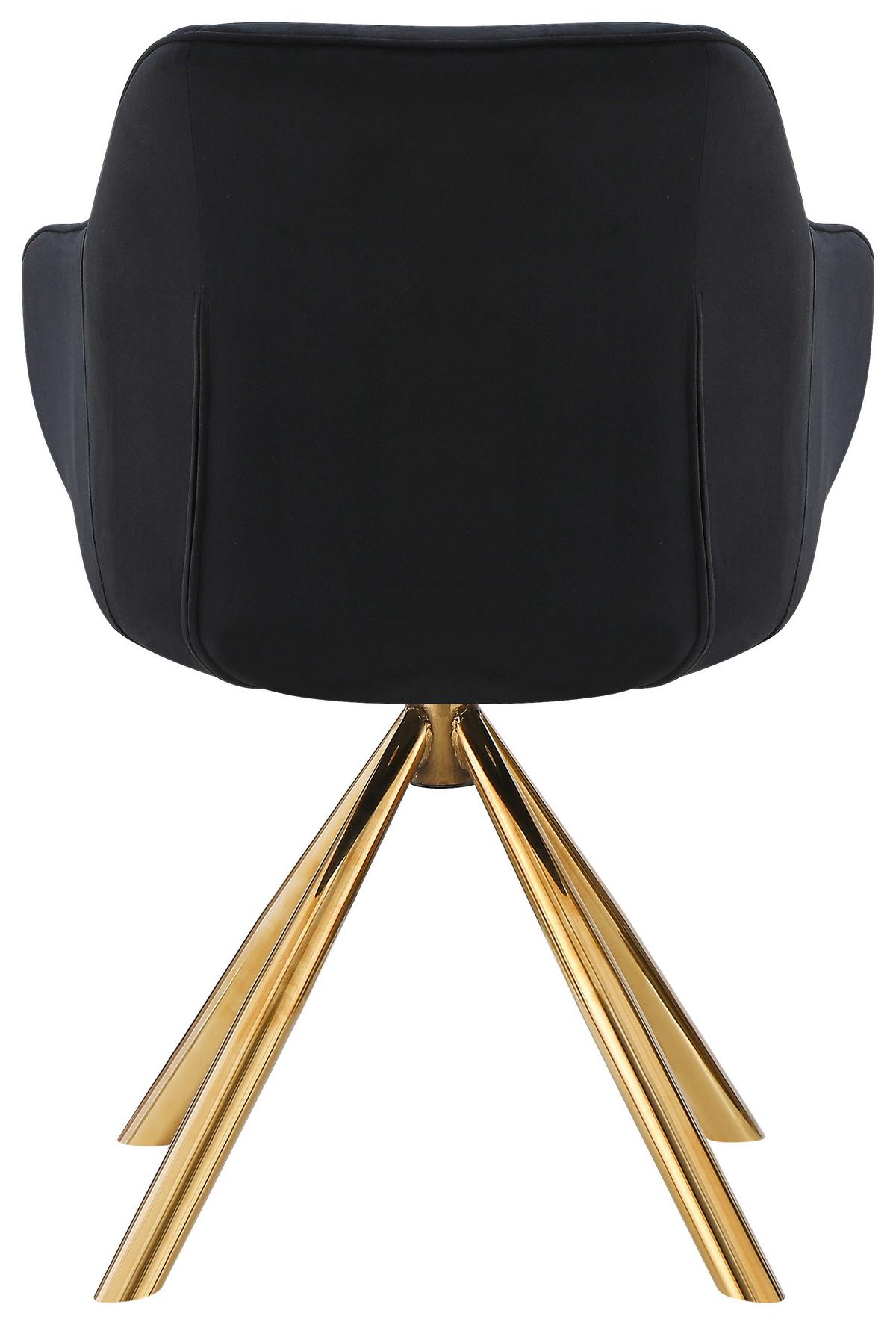 Scaun cu brate RELAX -GOLD - auriu/negru, Lifestyle, metal/textil (60/84/61cm) - Premium Living