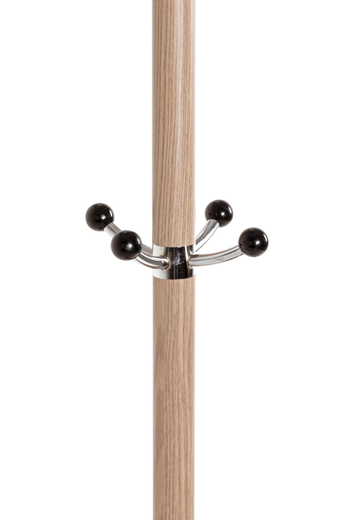 Samostoječi Obešalnik Mucki, Barva Hrasta, Črna - črna/barve hrasta, Moderno, kamen/kovina (39/171cm) - Mömax
