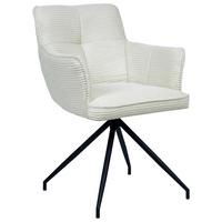 KRZESŁO Z PODŁOKIETNIKAMI BILL -EXKLUSIV- - kremowy/czarny, Design, metal/tkanina (58/84/62,5cm) - Novel