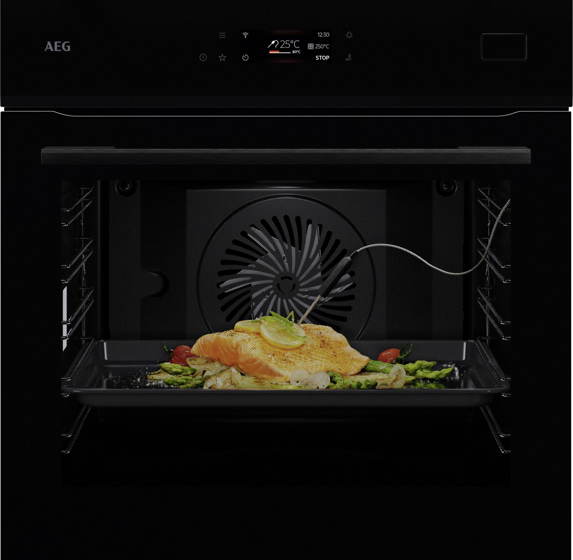 Backofen NBB8S621AB Schwarz - Schwarz, Metall (59,5/59,4/56,7cm) - AEG
