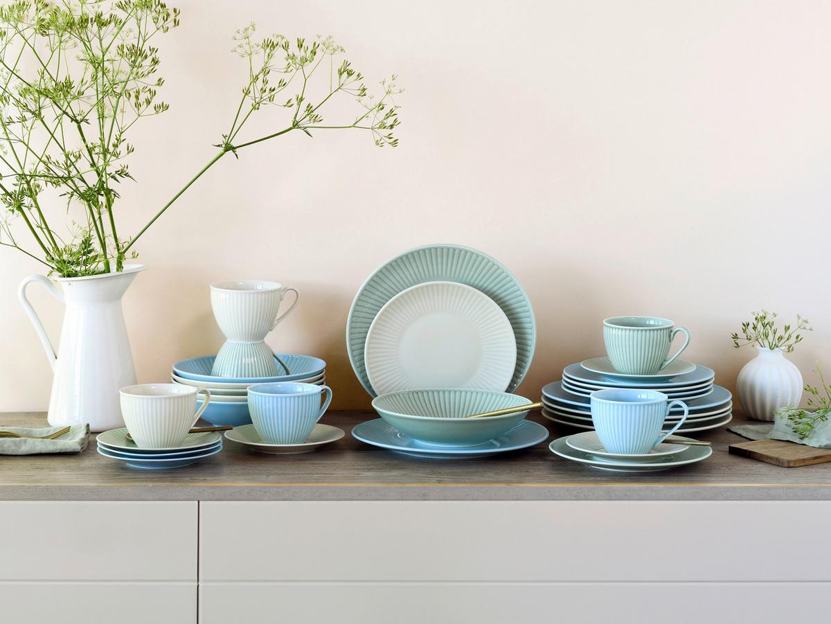 Kombinirani Servis Valencia, 30-Delni - pastelno modra/krem barve, Basics, keramika - Creatable