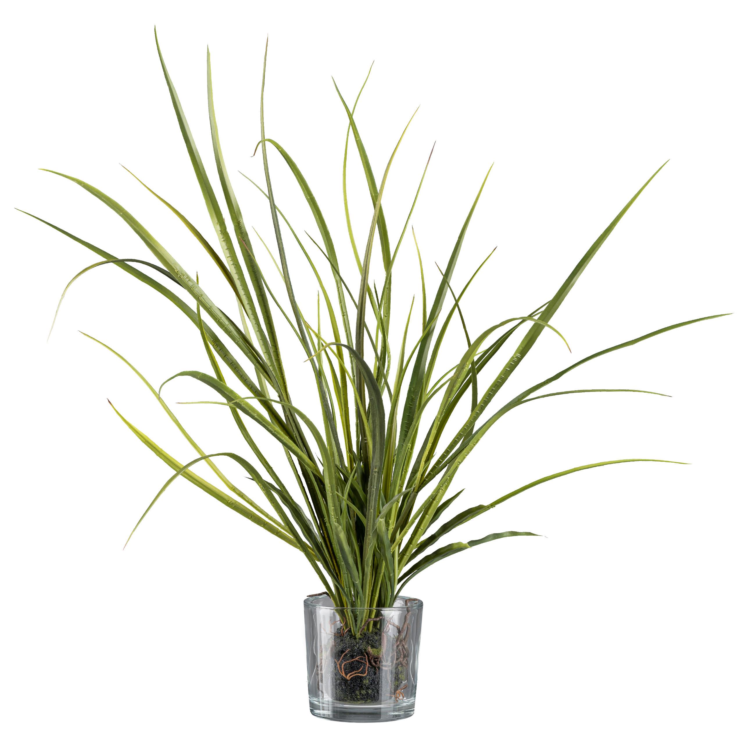 Kunstpflanze Grün - Klar/Grün, Basics, Glas/Kunststoff (70cm)