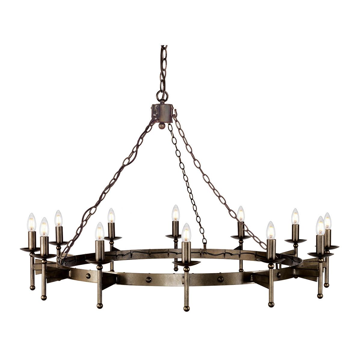 Csillár Cw12-Old-Brz - bronzszínű, Natur, fém (130/90cm) - Elstead Lighting