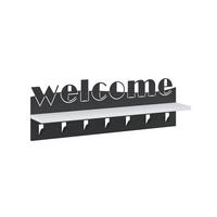 Wandgarderobe Welcome ca. 86x27x15 cm Anthr./Weiß - Weiß, Design, Holzwerkstoff/Metall (86/27/15cm) - Livetastic