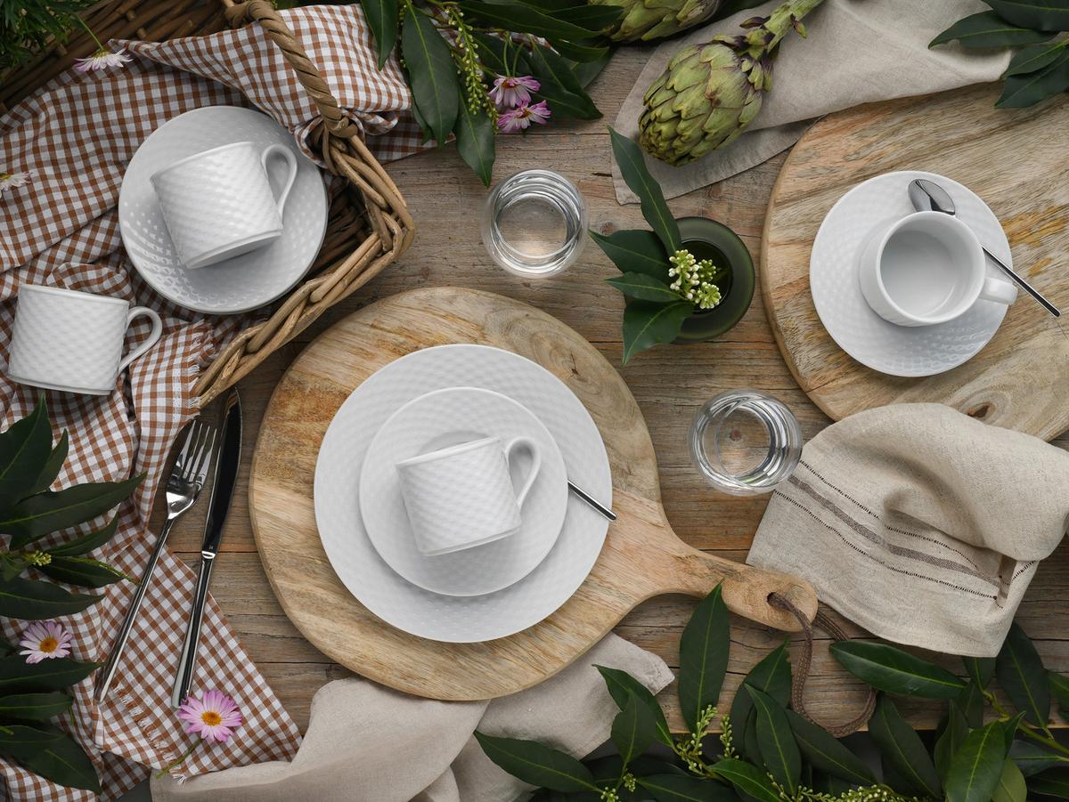 SERWIS KAWOWY 24640 POLO - biały, Basics, ceramika - Creatable
