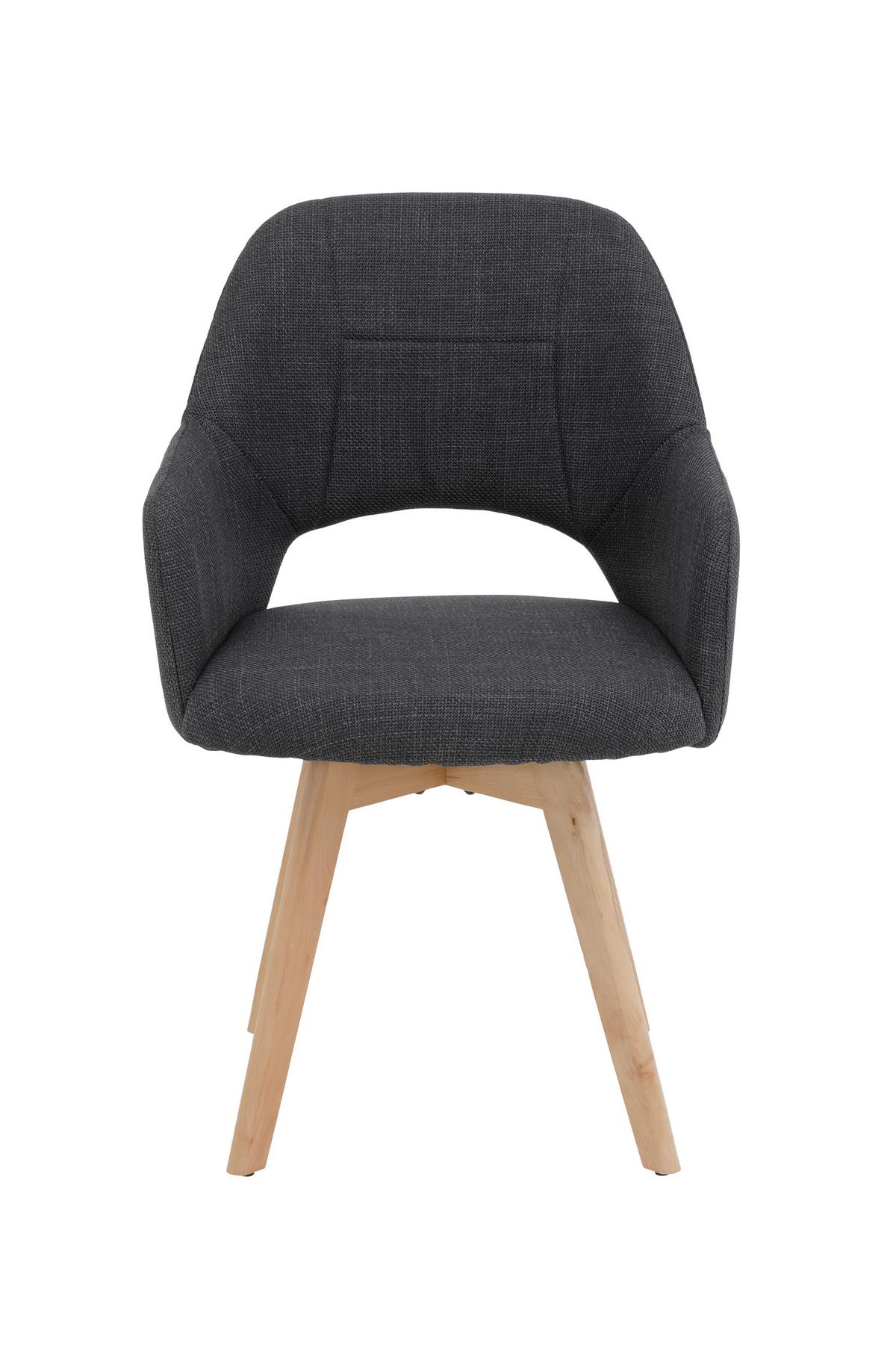 SESSELSET STADE S 2ER-SET - Anthrazit/Buchefarben, MODERN, Holz/Textil (57/88/61cm) - P & B